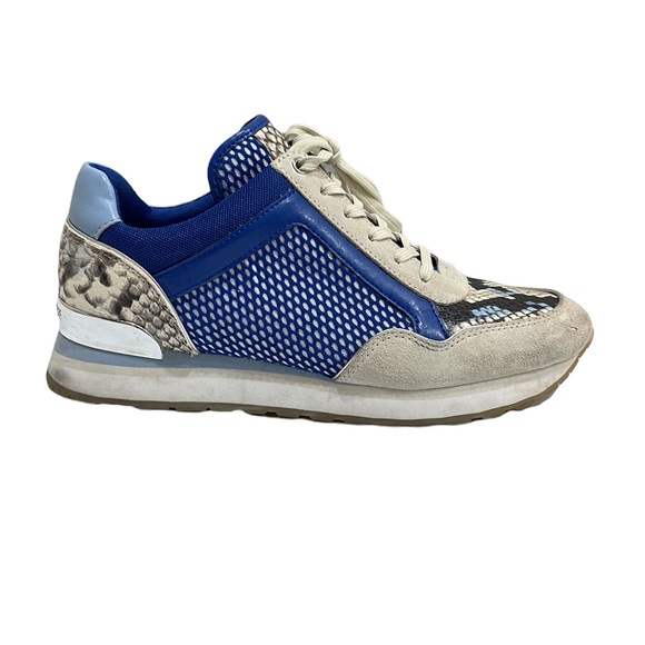 Michael Kors Maddy Trainer LG Net Mesh Electric Blue Size 8 - Picture 3 of 9